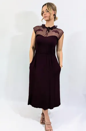 1970s Radley Lace and Moss Crepe Dress
