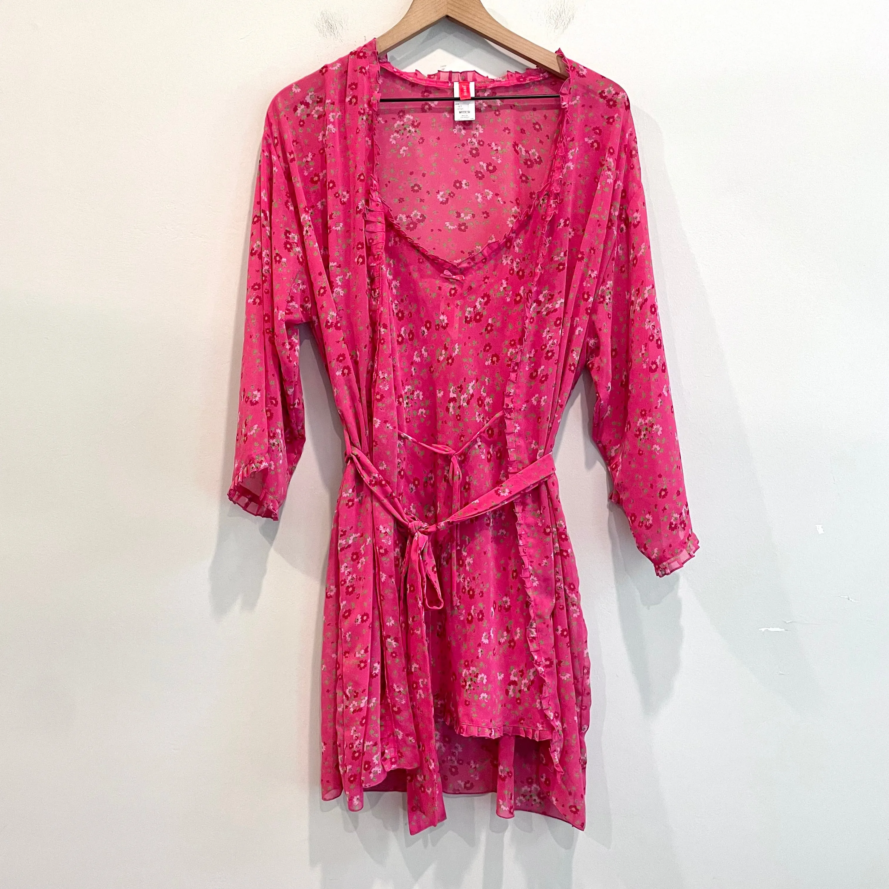 2PC Floral Sleep Dress Robe Set