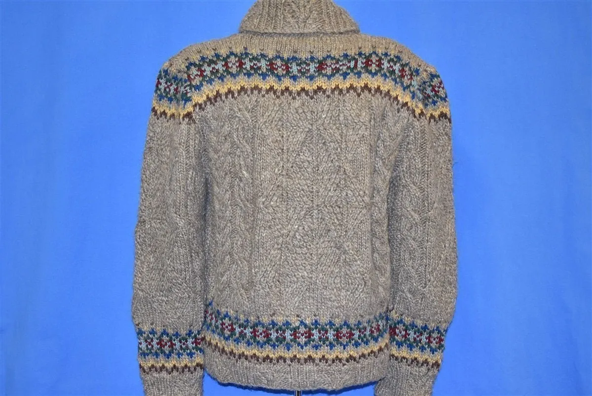 80s Ralph Lauren Gray Cable Knit Sweater Medium