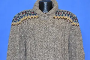 80s Ralph Lauren Gray Cable Knit Sweater Medium