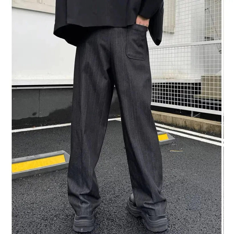 Aidase Men Loose Casual Stripe Denim Wide Leg Cargo Jeans Baggy Pants Japan Korean Streetwear Cityboy Vintage Harem Jeans Trousers