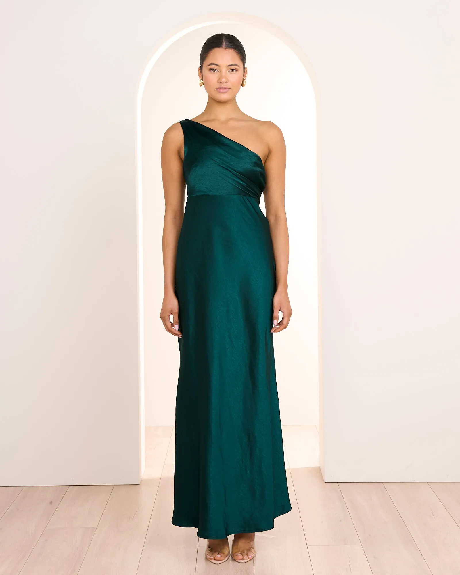 Anita One Shoulder Satin Gown
