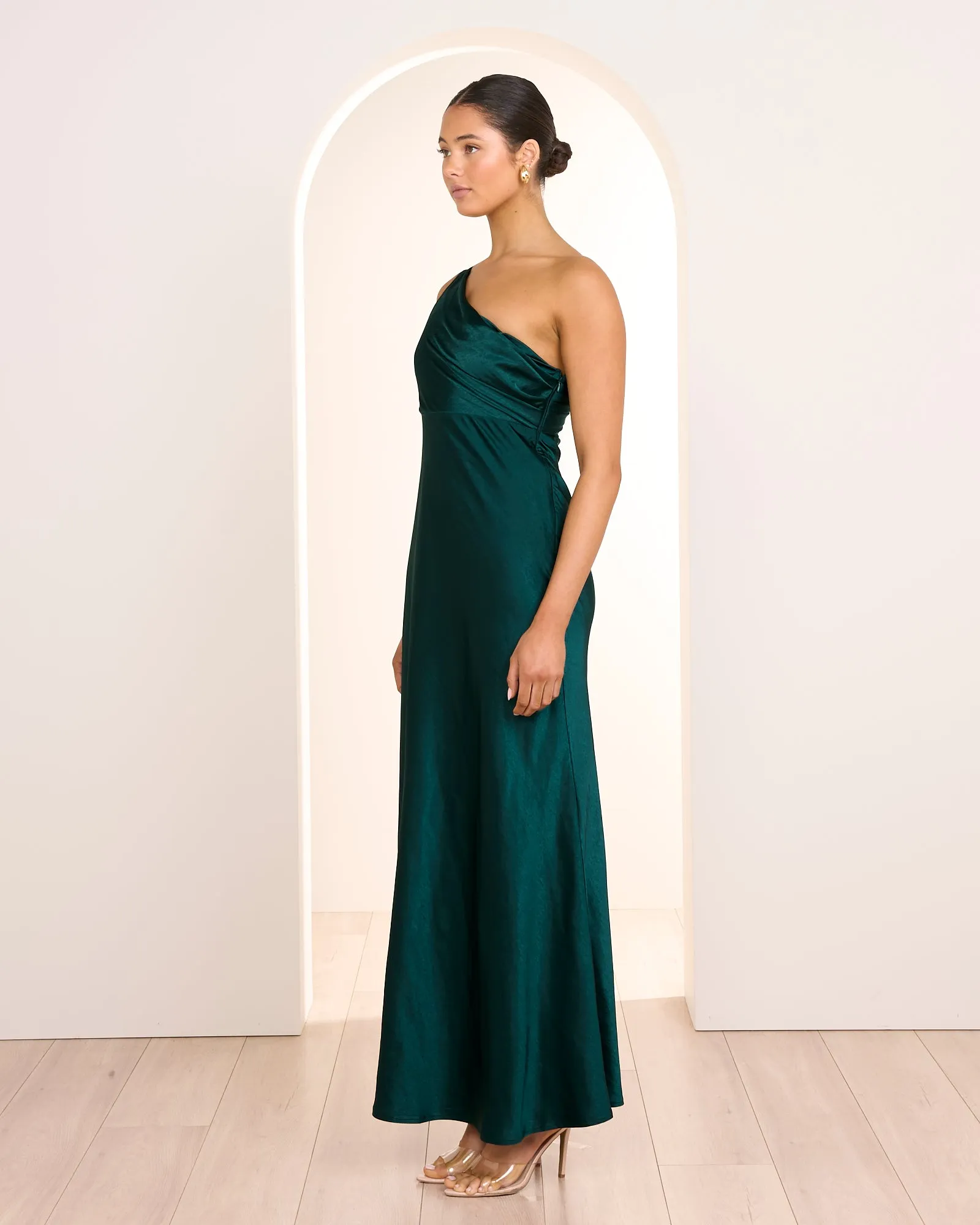 Anita One Shoulder Satin Gown