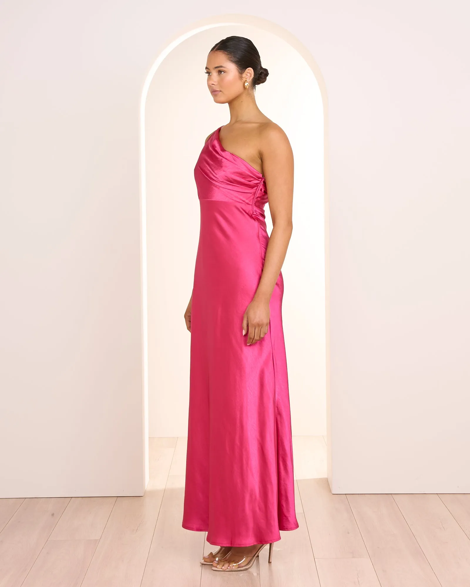 Anita One Shoulder Satin Gown