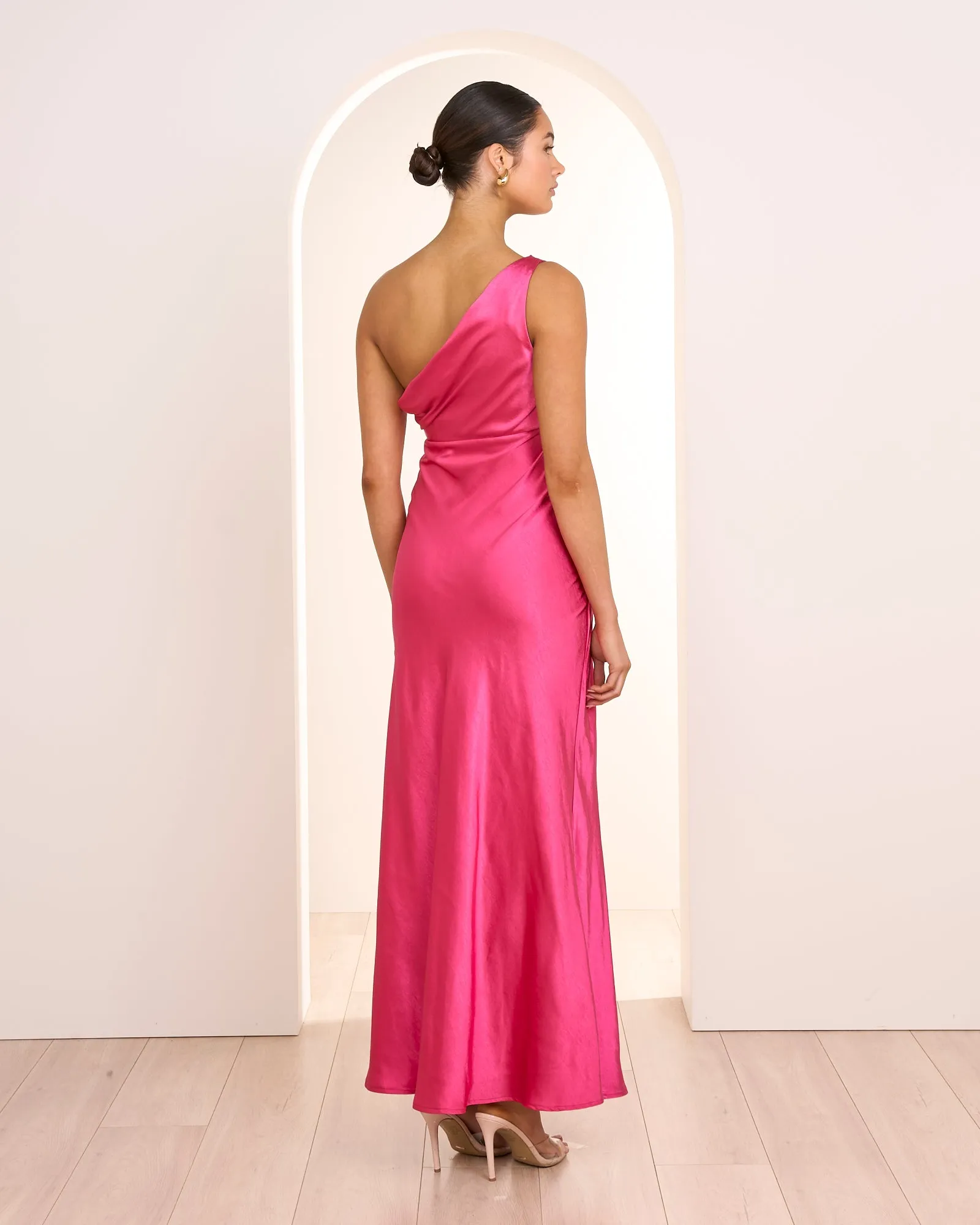 Anita One Shoulder Satin Gown