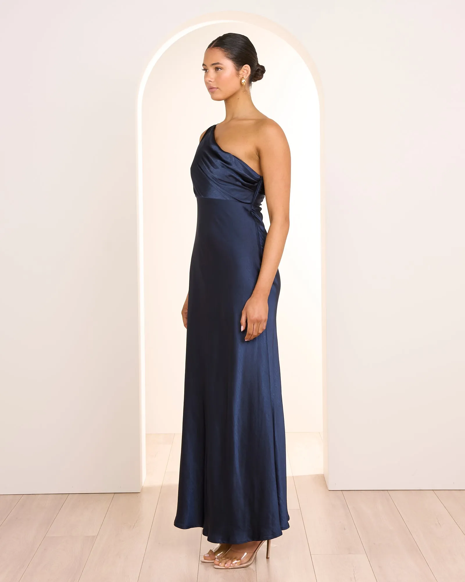Anita One Shoulder Satin Gown