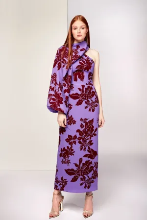 Asymmetric Column Midi Dress