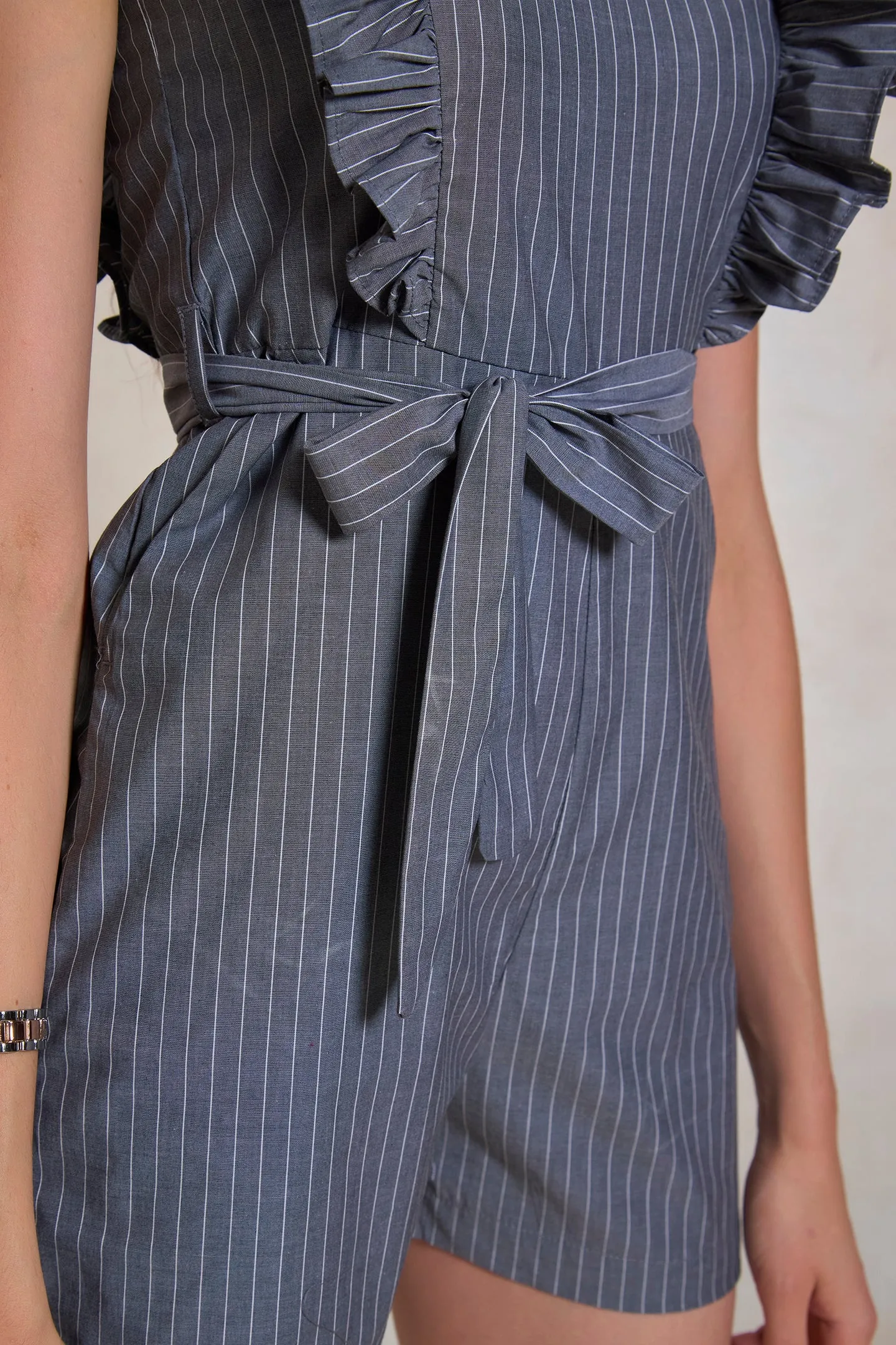 Athena|Striped Cotton Playsuit