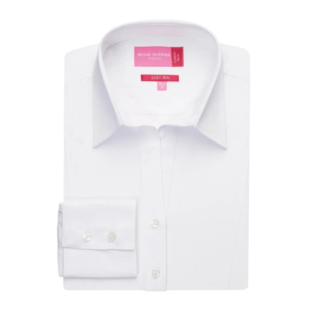 BA085-6 Brook Taverner Ladies Palena Long Sleeve Shirt White Size 20
