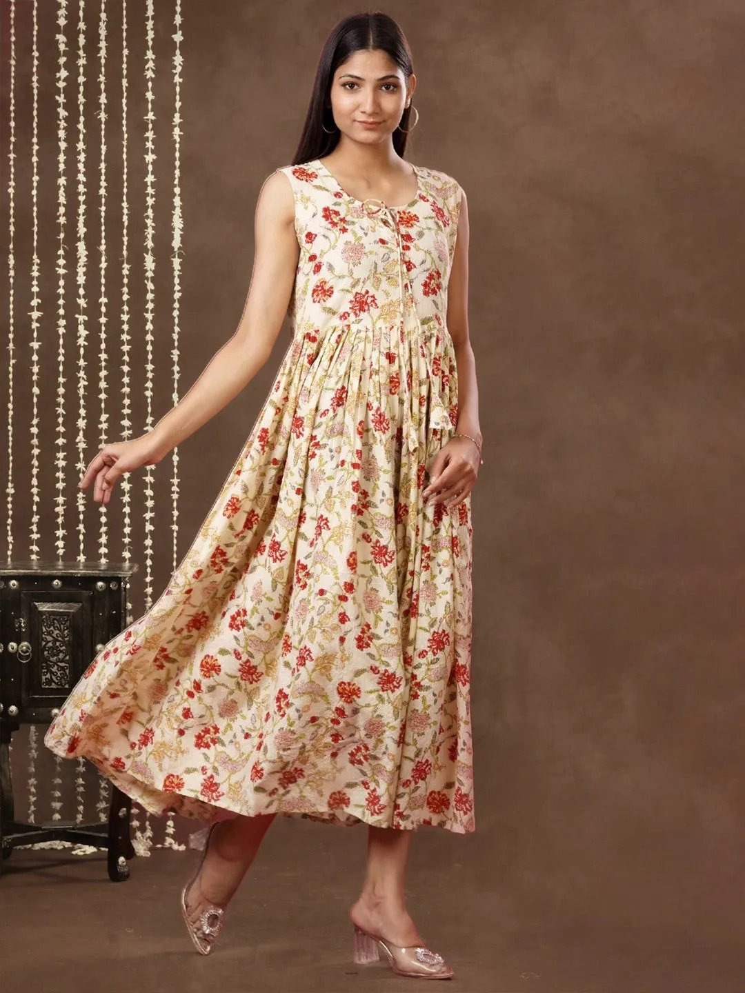 Blooming Floral Elegance Midi Dress