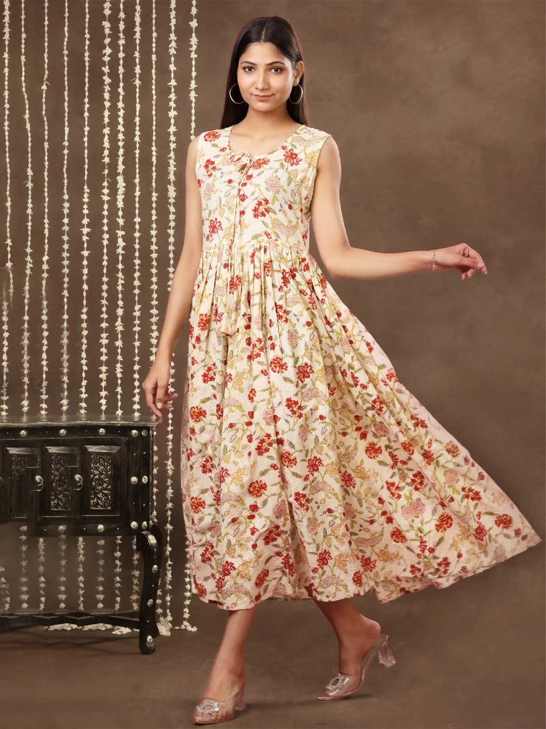 Blooming Floral Elegance Midi Dress