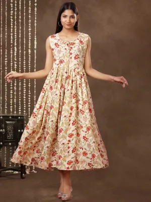 Blooming Floral Elegance Midi Dress