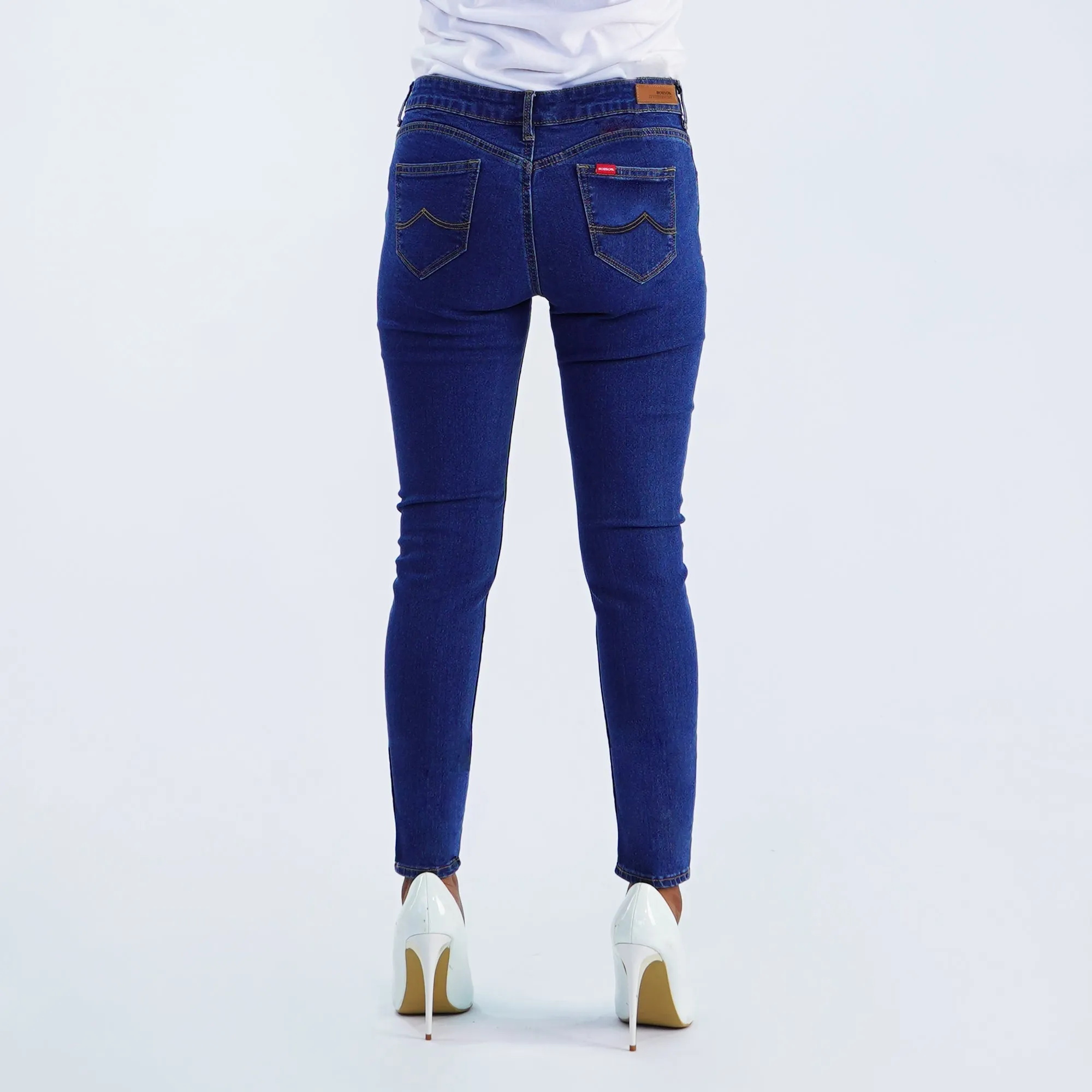 Bobson Japanese Ladies Basic Denim Super skinny 152562-U (Medium Shade)