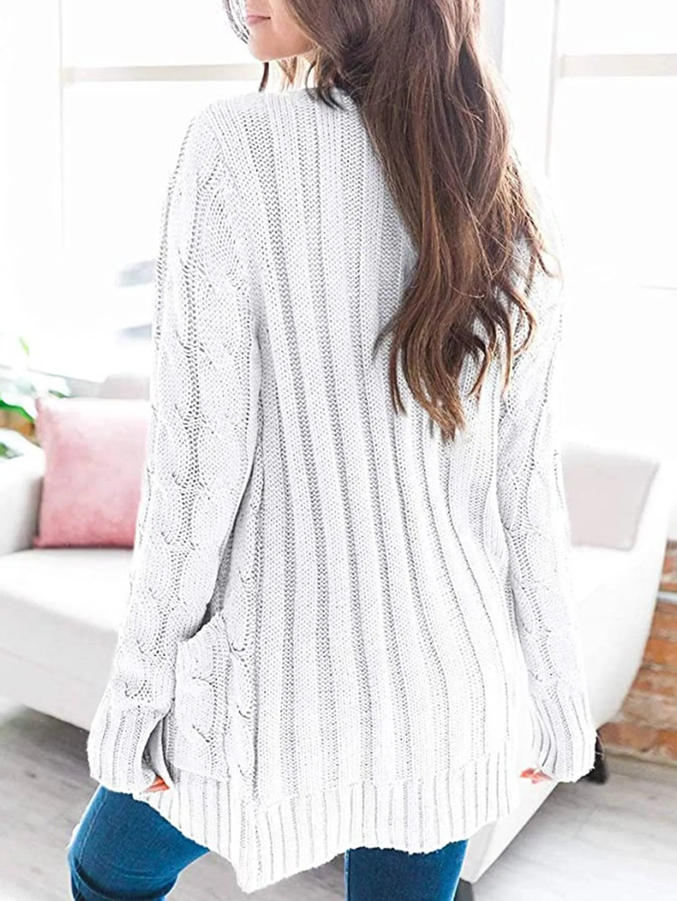 Cable-Knit Cardigan with Pockets