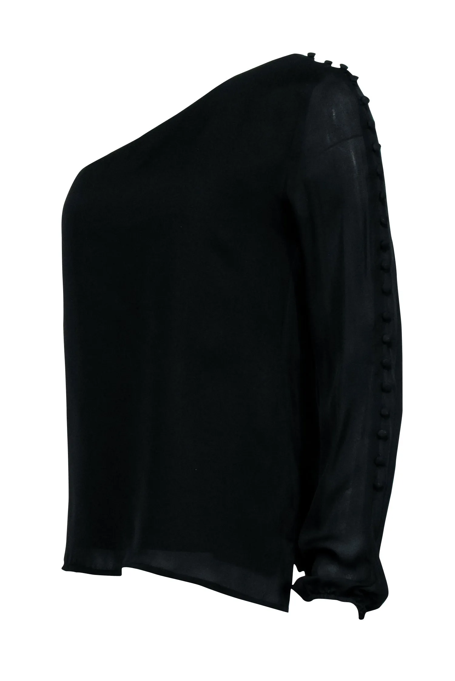 Cami -Black Long Sleeve One Shoulder Shirt Sz S
