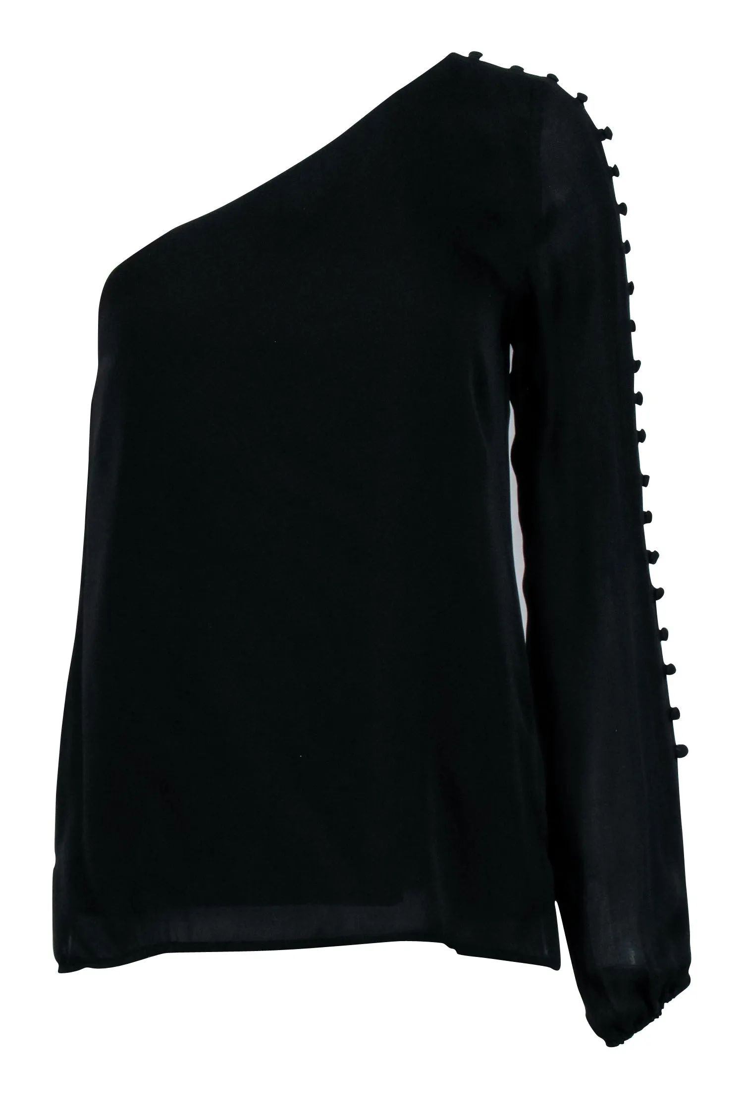 Cami -Black Long Sleeve One Shoulder Shirt Sz S
