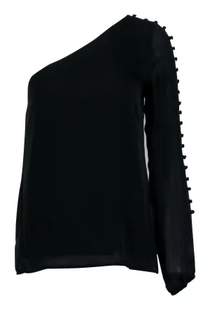 Cami -Black Long Sleeve One Shoulder Shirt Sz S