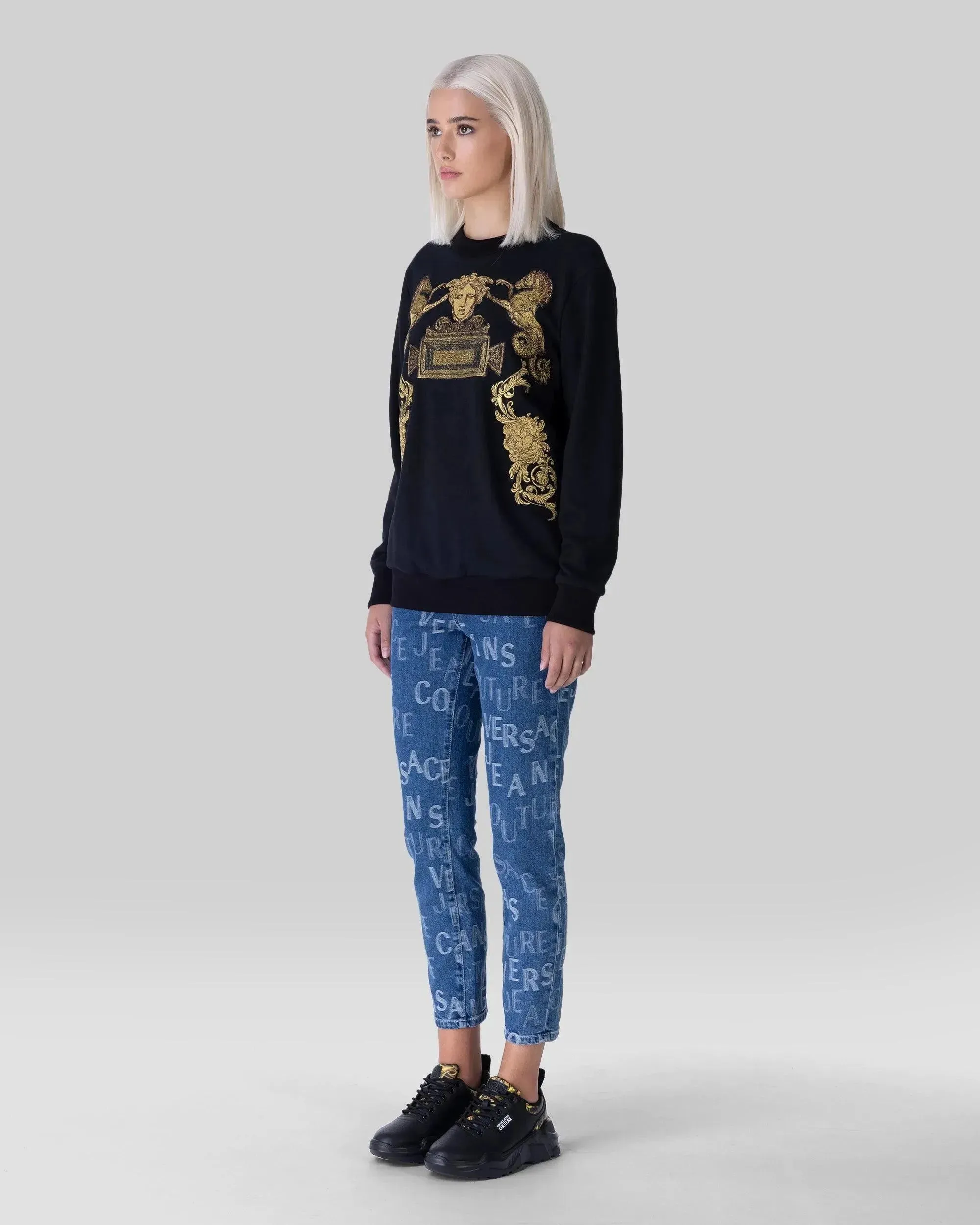 Cropped Logo Skinny Jeans