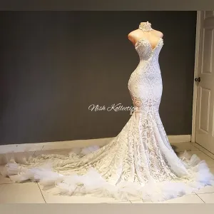 Crystal Pearl Tulle Mermaid Gown
