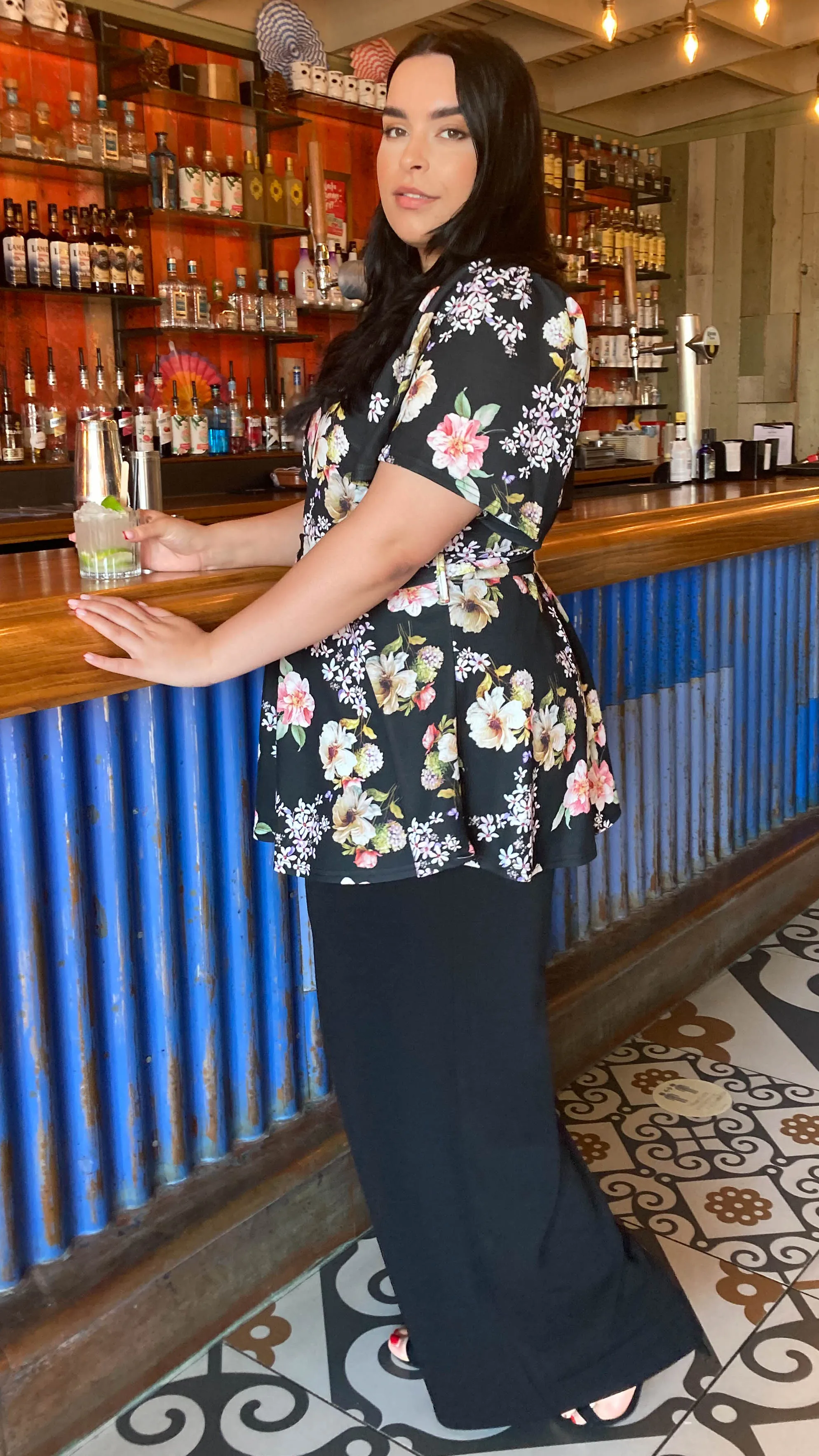 CurveWow 2 in 1 Wide Leg Jumpsuit Black