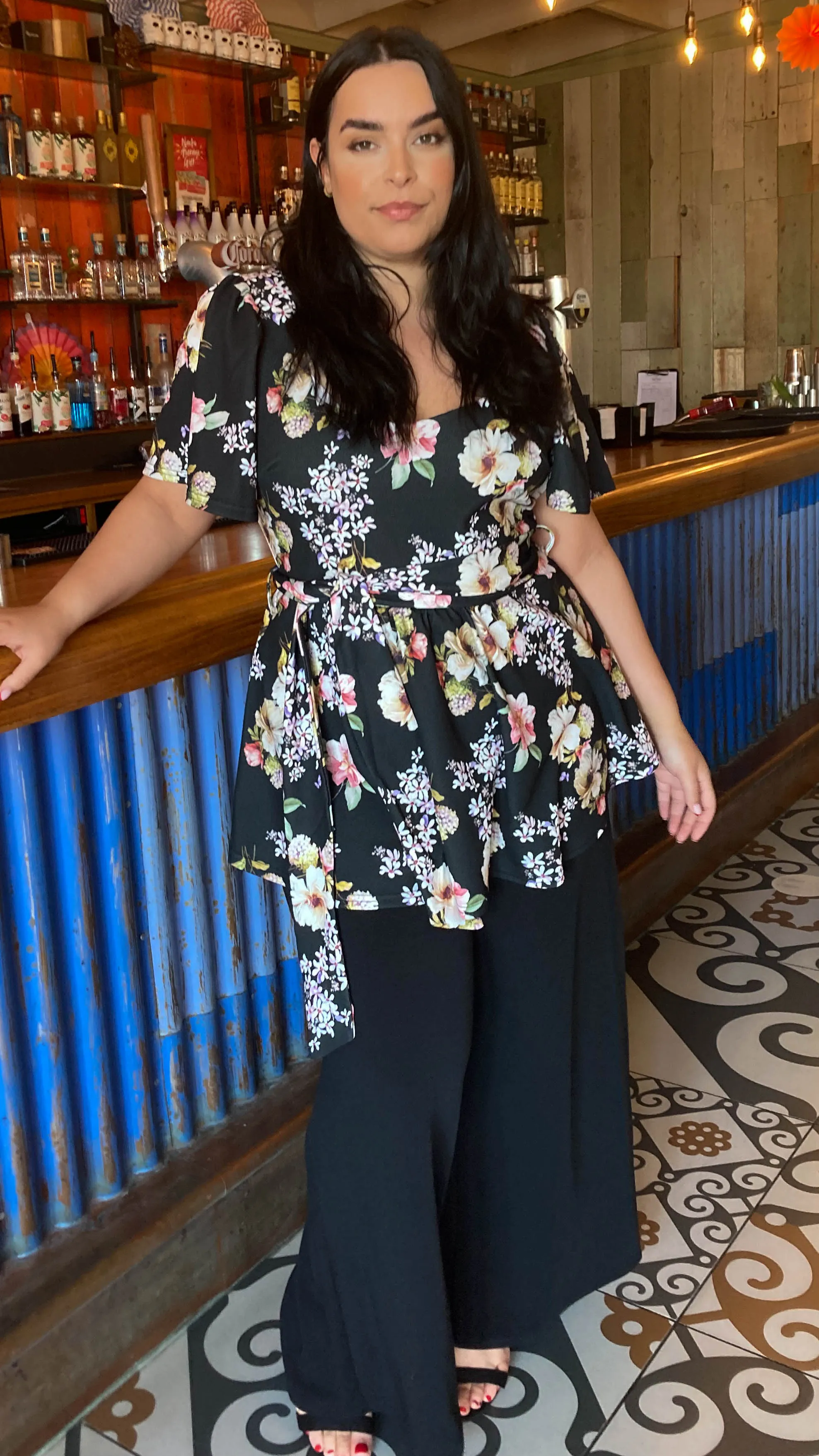 CurveWow 2 in 1 Wide Leg Jumpsuit Black