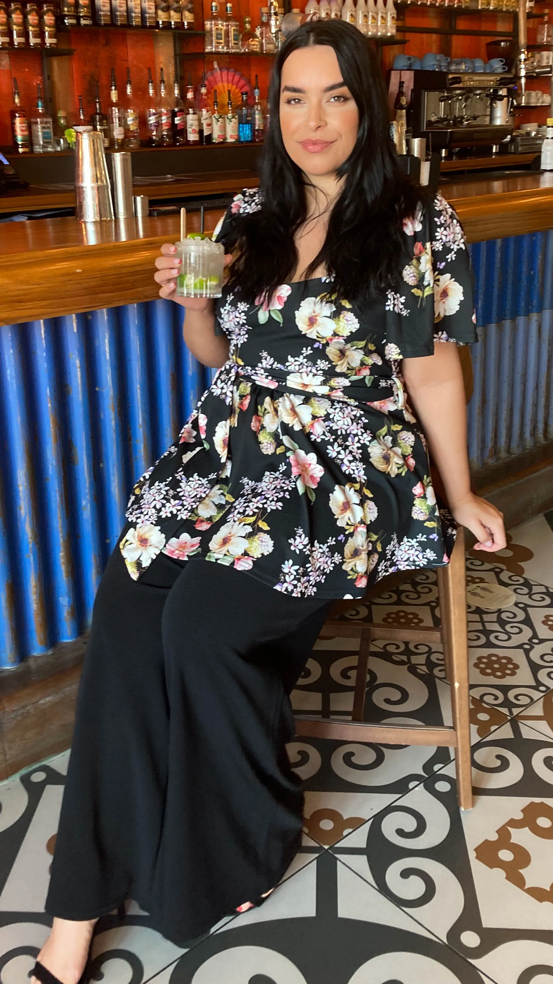 CurveWow 2 in 1 Wide Leg Jumpsuit Black