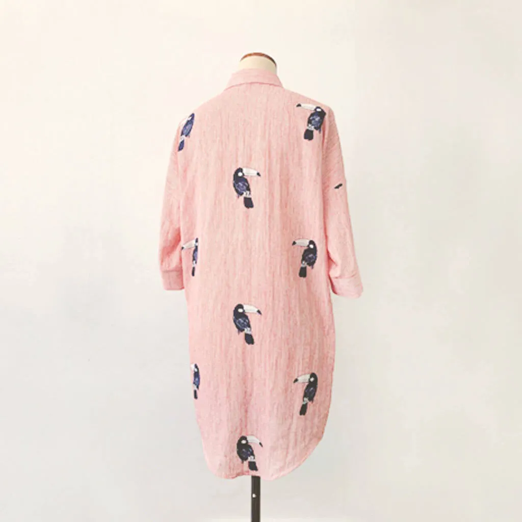 Drop-shoulder Shirtdress