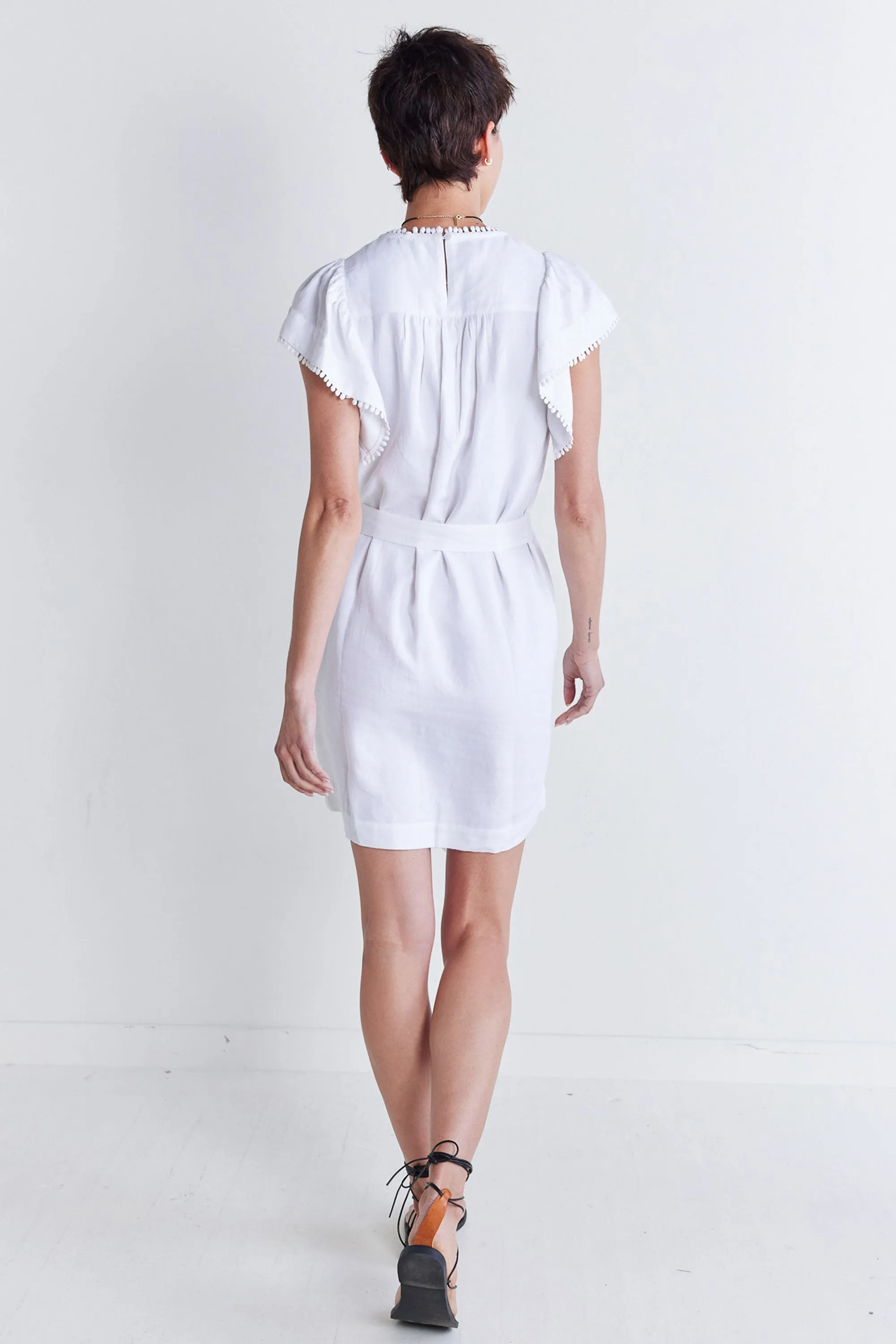 Embroidered Crete Short Dress