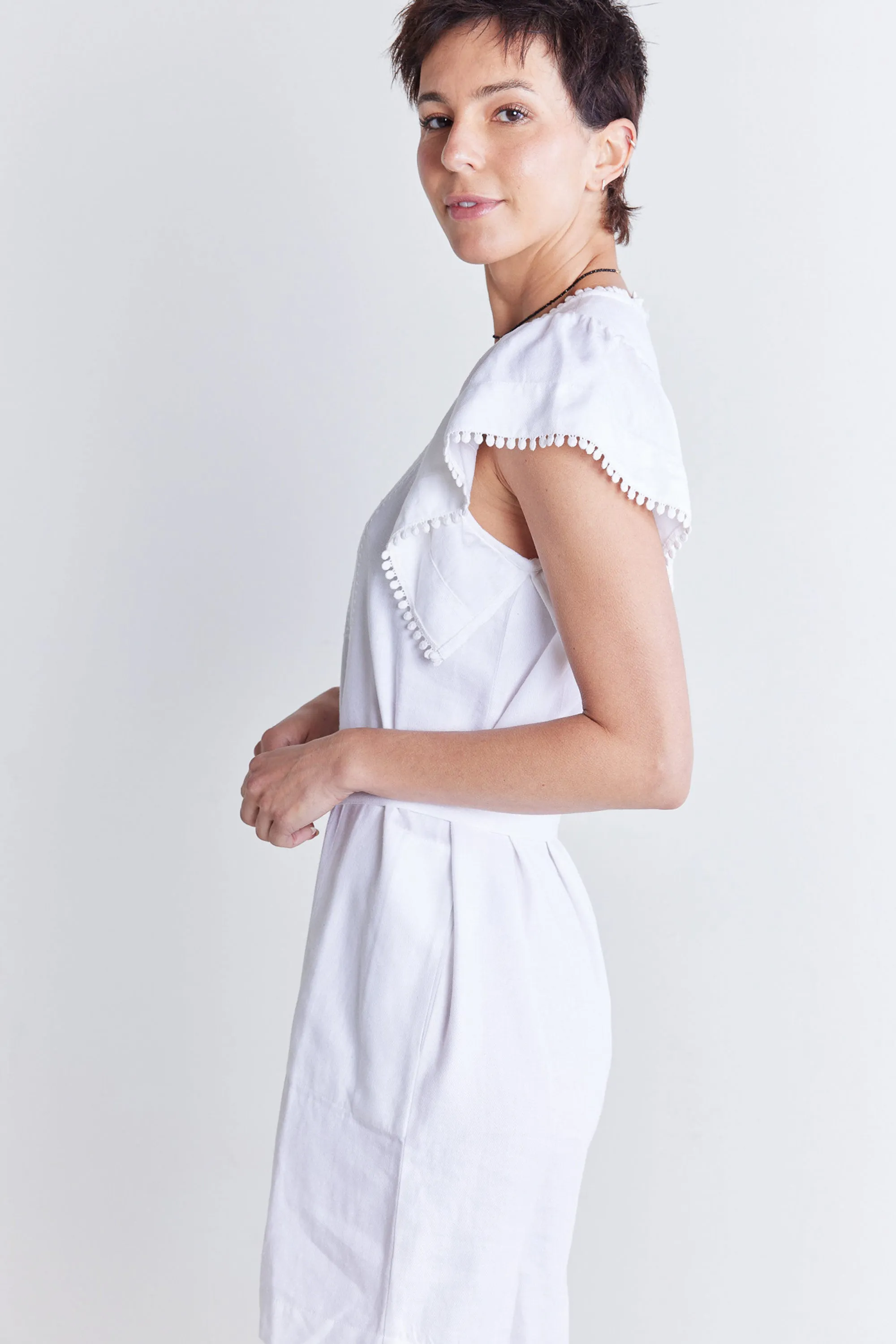 Embroidered Crete Short Dress