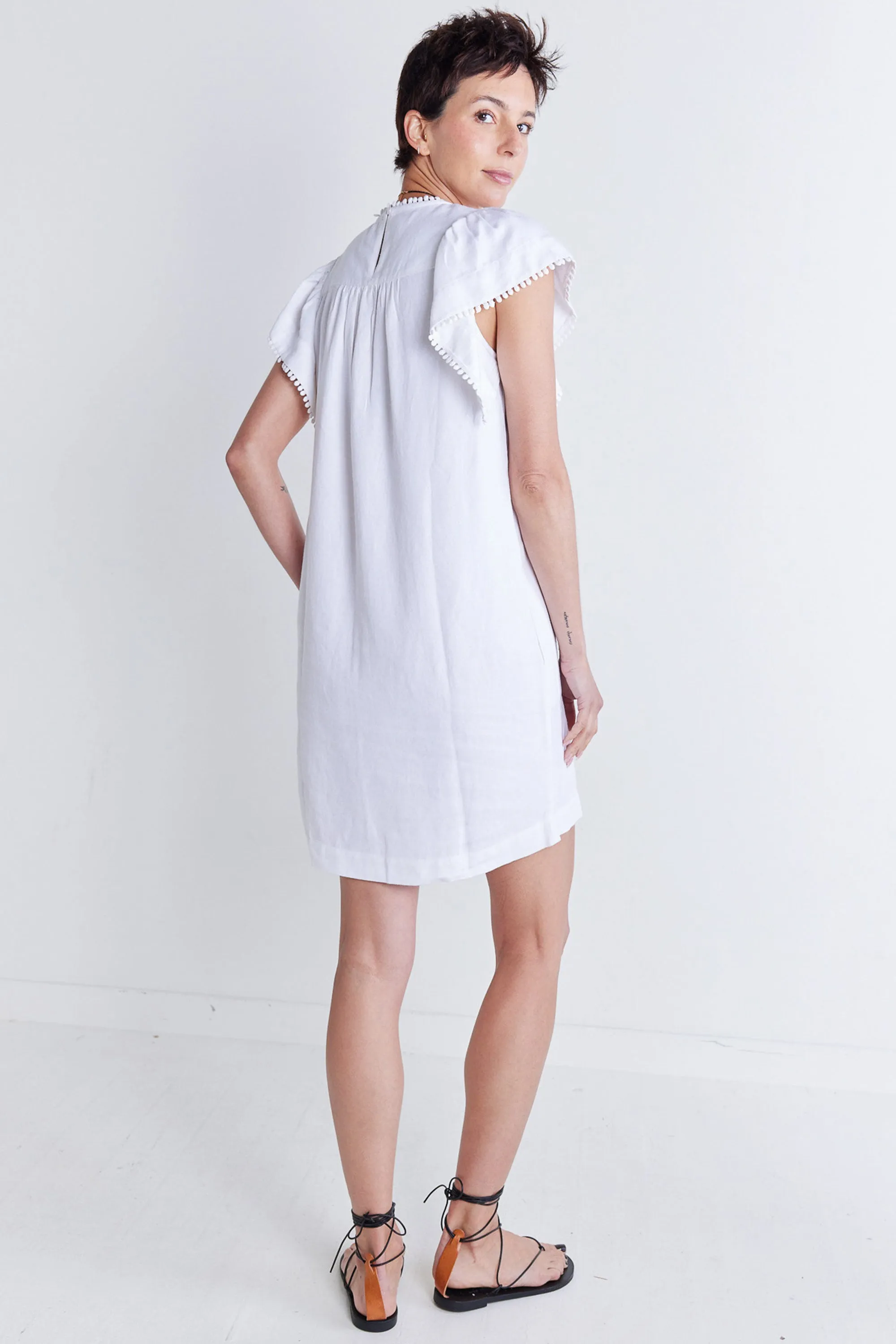 Embroidered Crete Short Dress