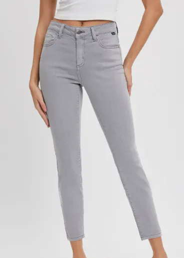 FINAL SALE Gray Mid Rise Crop Skinnies  by Cello Jeans