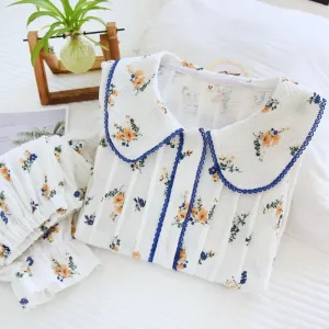 Floral Cute Ladies Pajama Suit Set