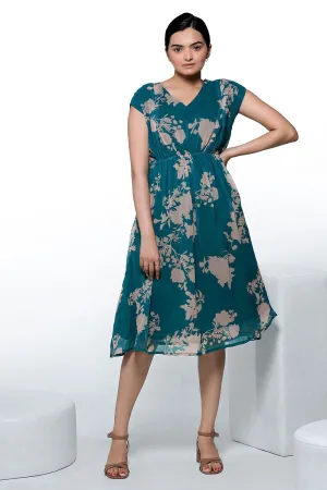 Floral Printed A-line Midi Dress