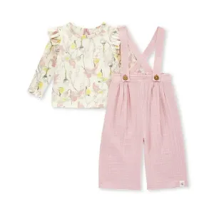 Gauze Jumpsuit & Art Nouveau Floral Tee Set