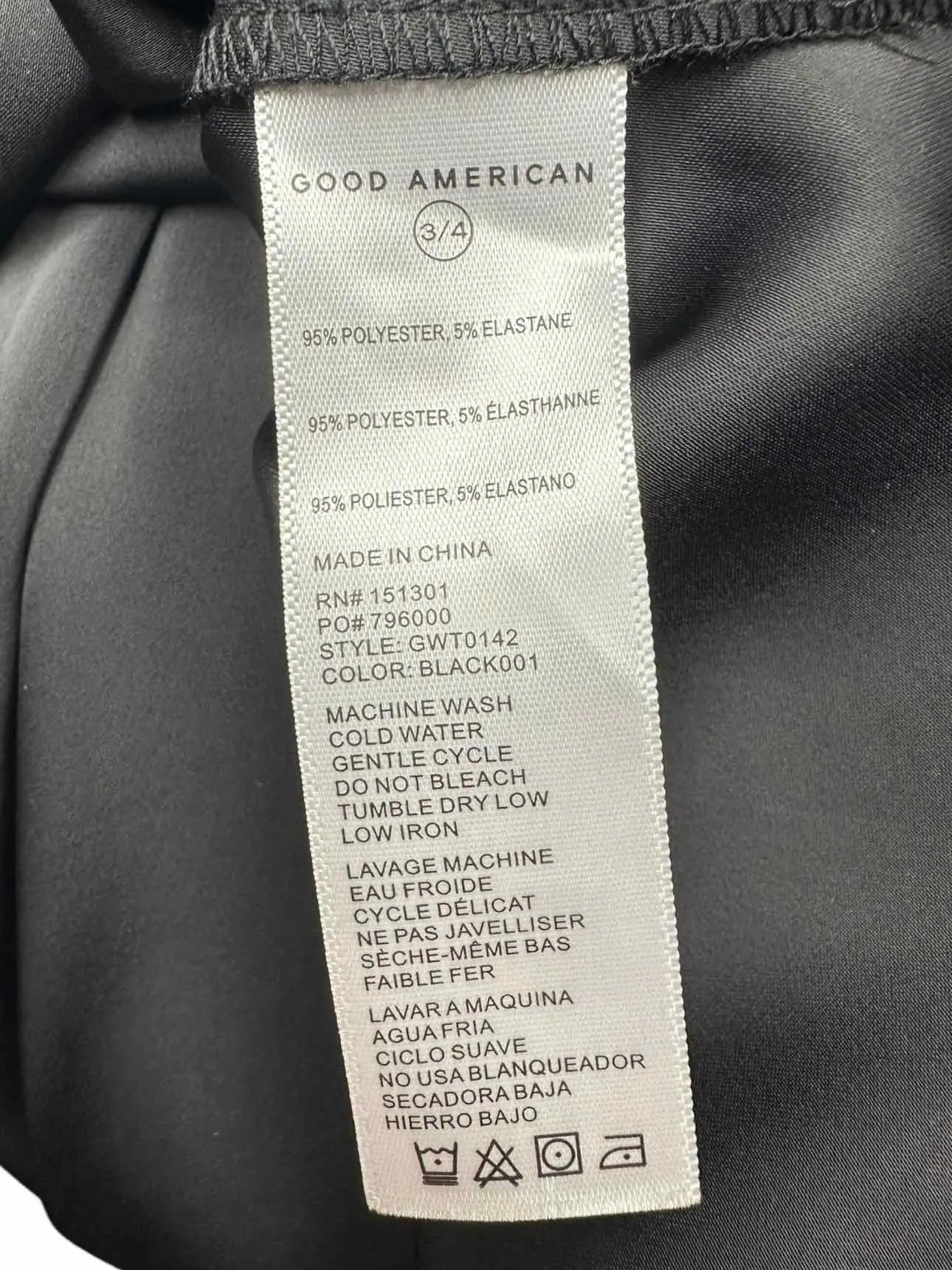 GOOD AMERICAN NWT Black Satin Button-down Size XL