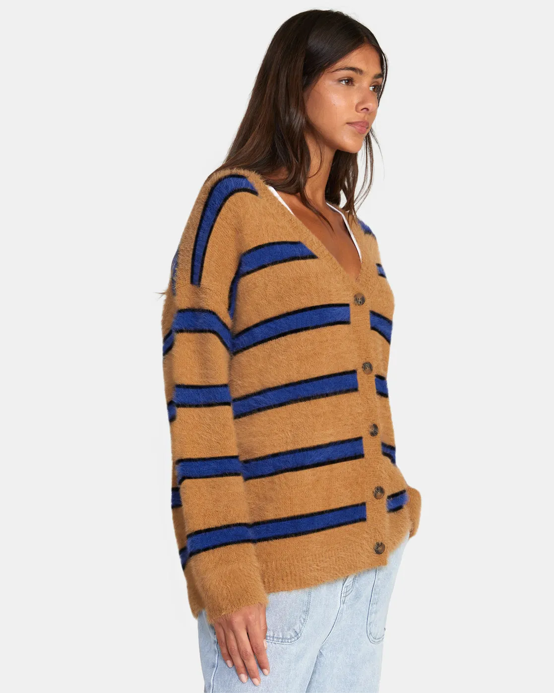 Here We Are Cardigan Sweater - Tobacco