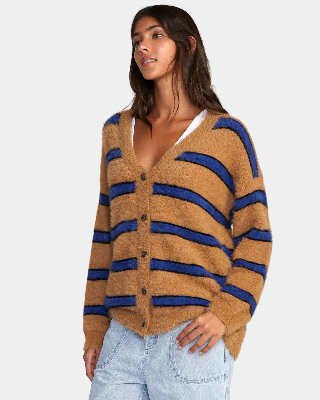Here We Are Cardigan Sweater - Tobacco