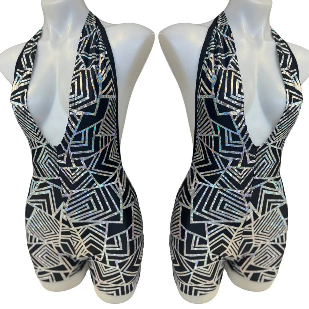 HOLO GEO  | Playsuit | Halter Romper | Festival Outfit | Rave Jumpsuit | Boho