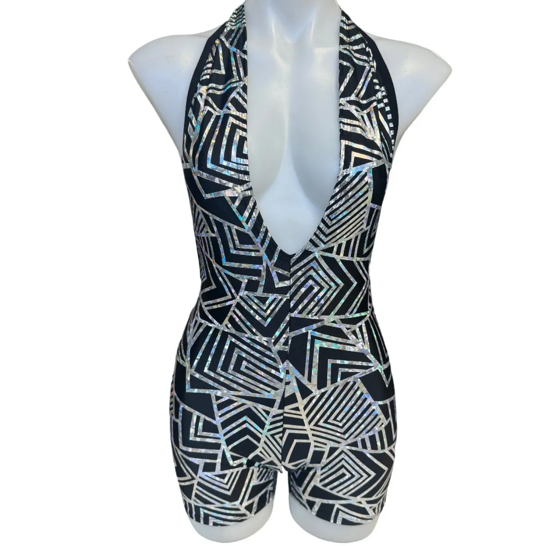 HOLO GEO  | Playsuit | Halter Romper | Festival Outfit | Rave Jumpsuit | Boho