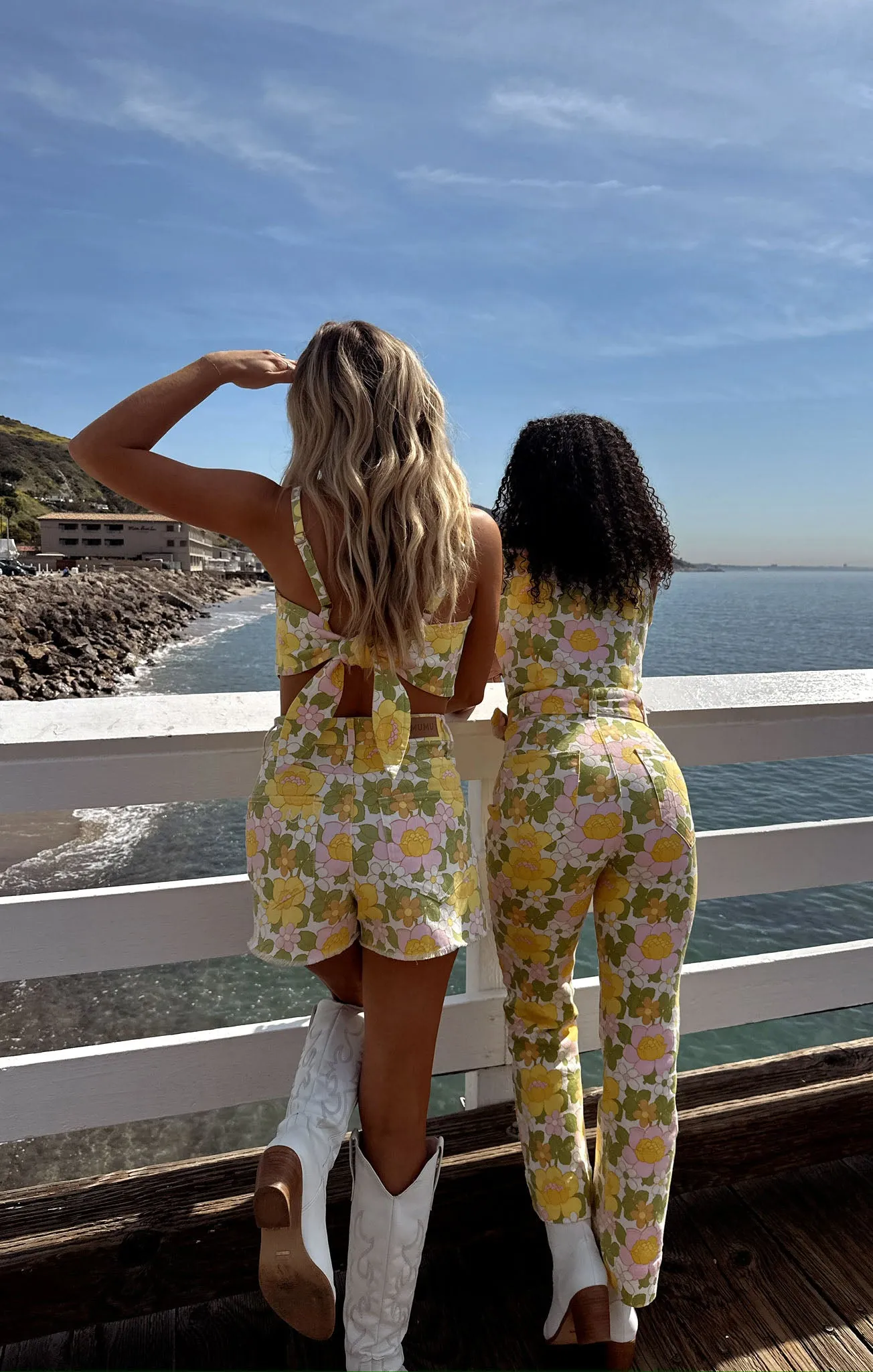 Jacksonville Cropped Jumpsuit ~ Fresh Floral Denim