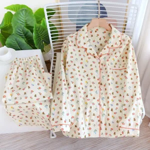 Japanese Floral Pajama Suit Set