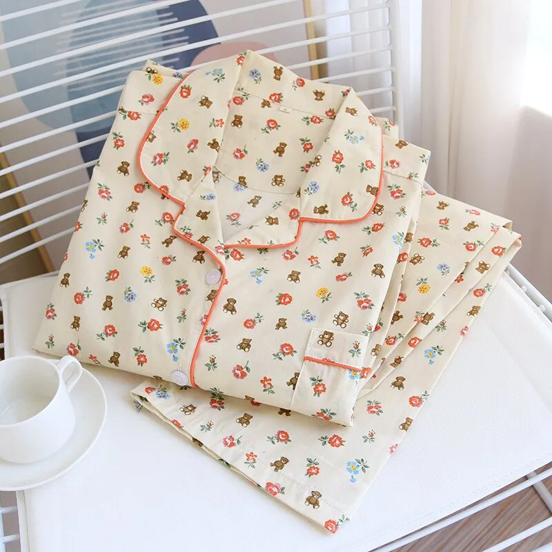Japanese Floral Pajama Suit Set