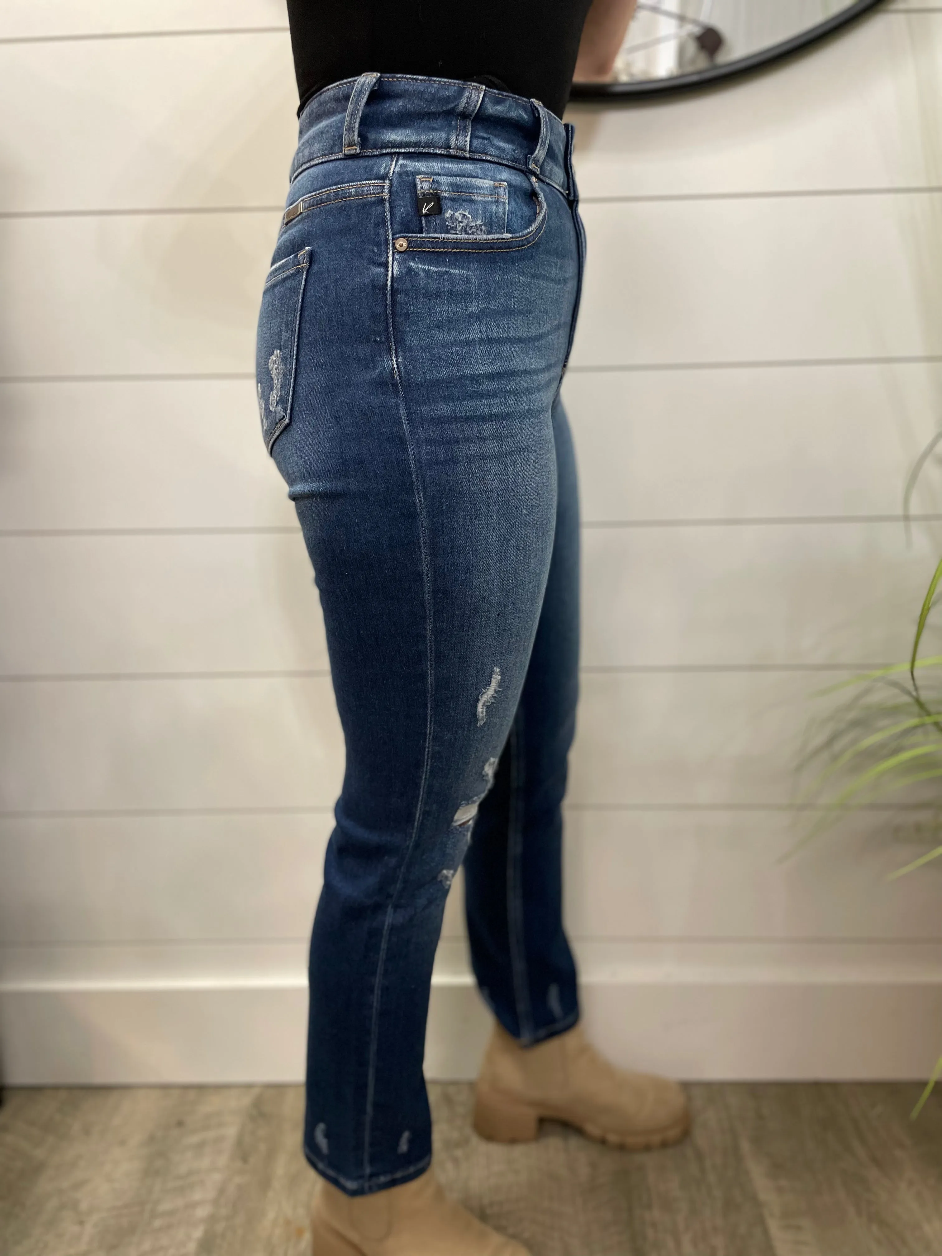 Kancan High Rise Skinny Straight Jeans