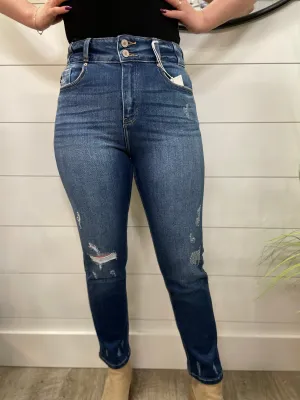 Kancan High Rise Skinny Straight Jeans
