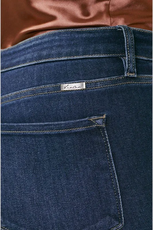 KanCan Plus High Waisted Flared Leg Blue Denim Jeans