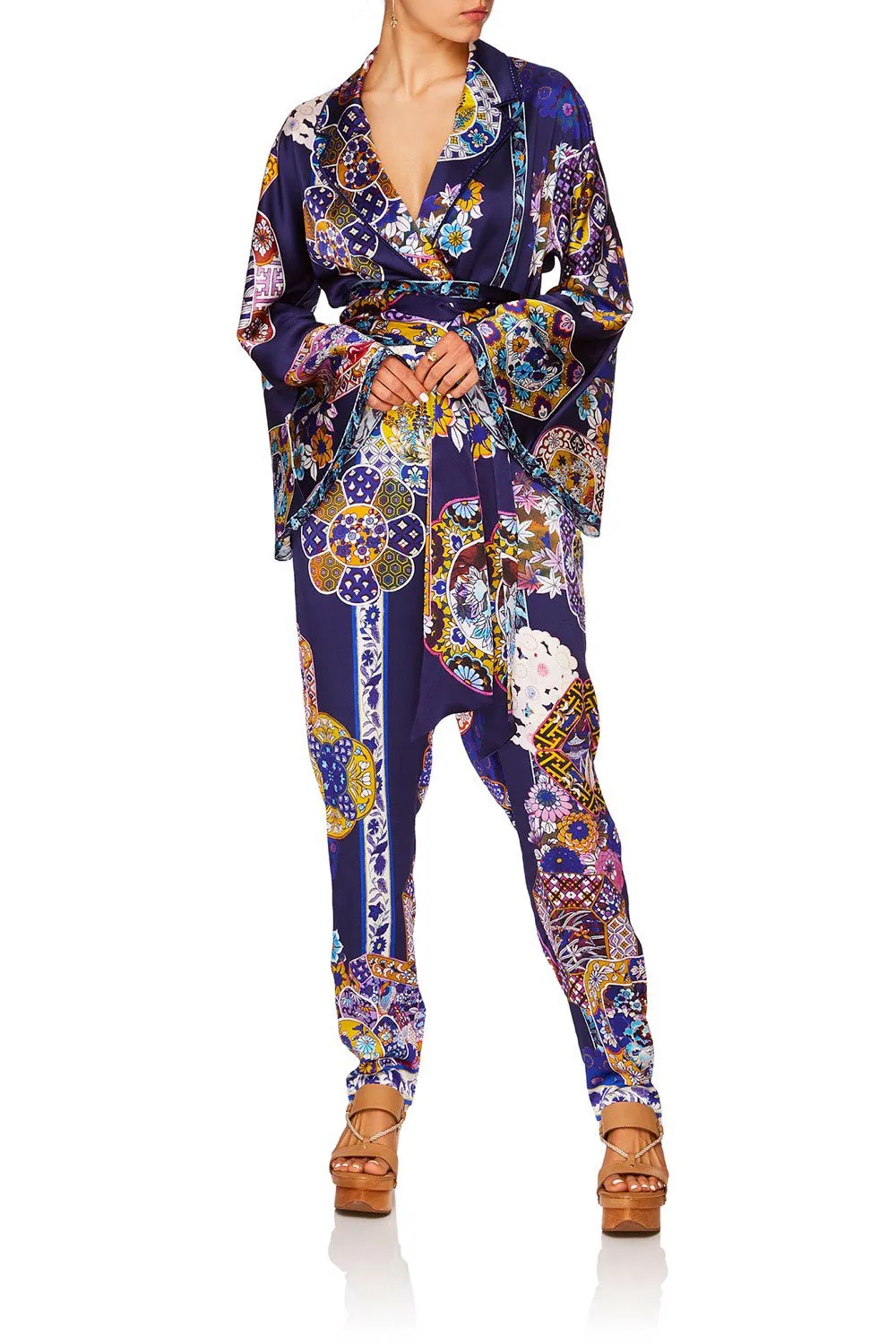 KIMONO SLEEVE JUMPSUIT W/PIPING STAR GAZER