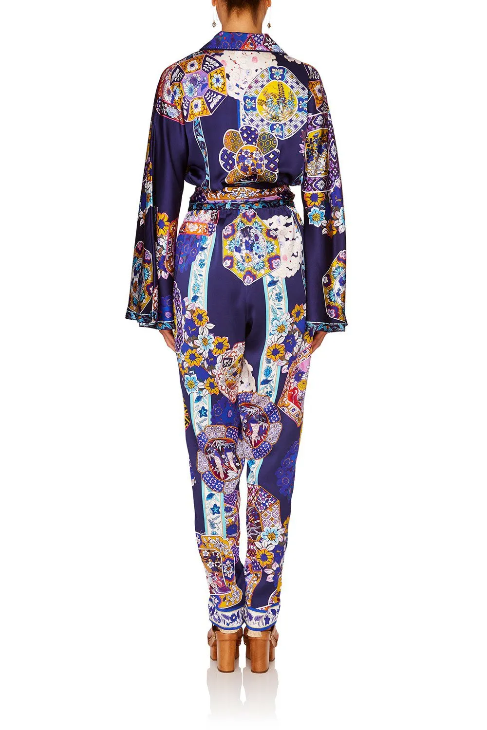 KIMONO SLEEVE JUMPSUIT W/PIPING STAR GAZER