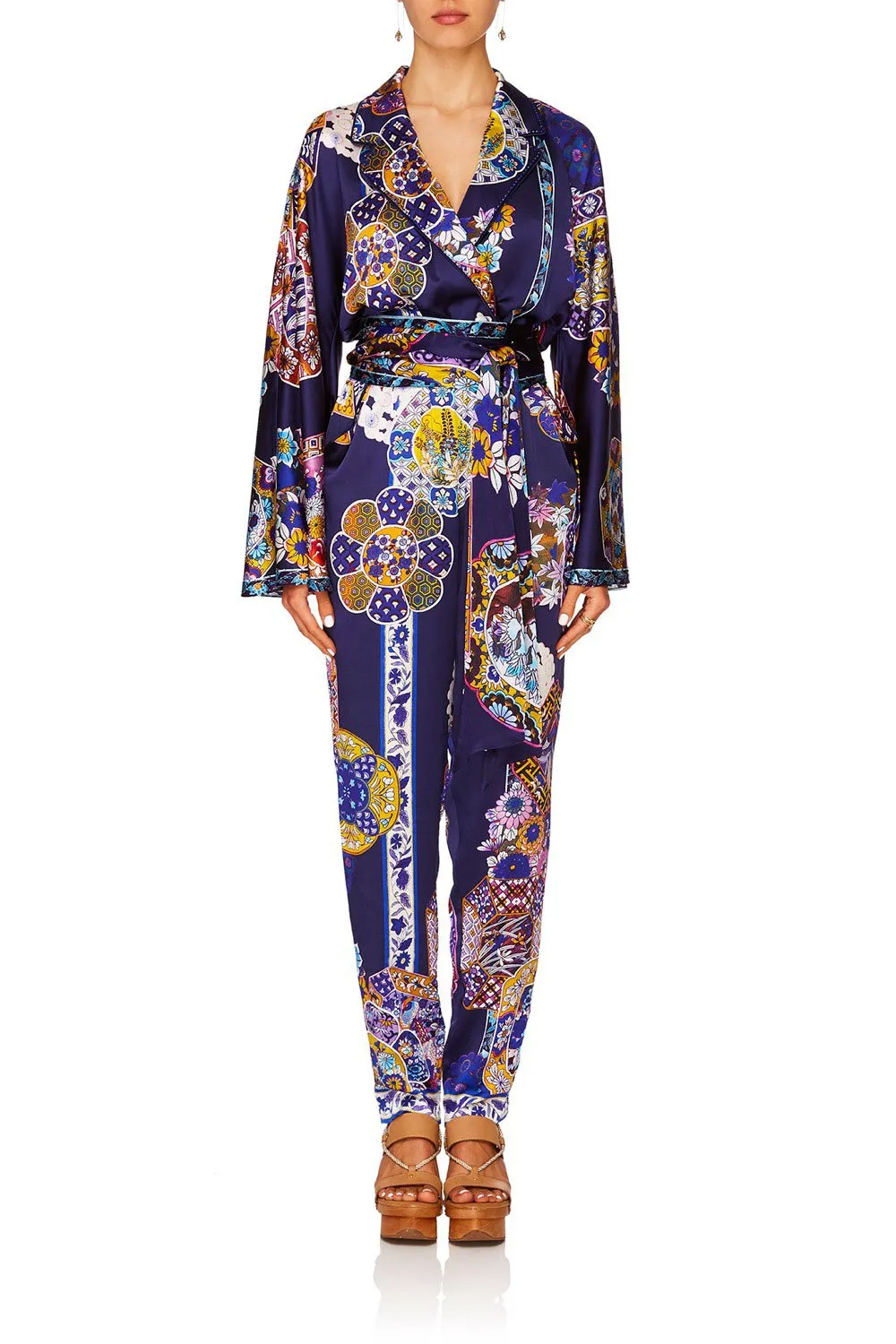 KIMONO SLEEVE JUMPSUIT W/PIPING STAR GAZER