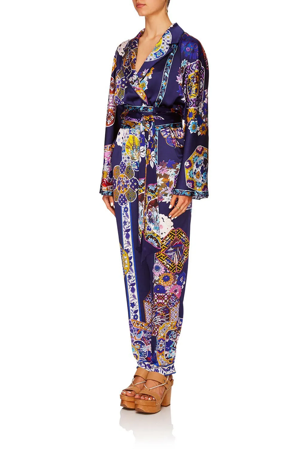 KIMONO SLEEVE JUMPSUIT W/PIPING STAR GAZER