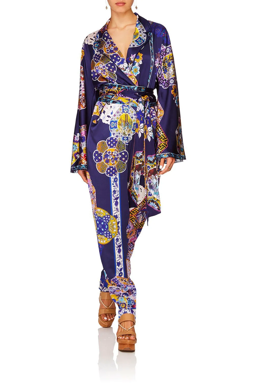 KIMONO SLEEVE JUMPSUIT W/PIPING STAR GAZER